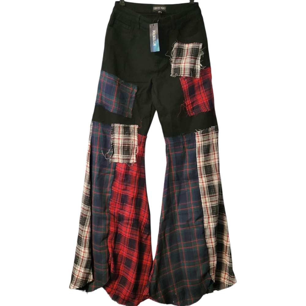 Current Mood Dolls Kill Better Together Plaid Pants Womens Size Large